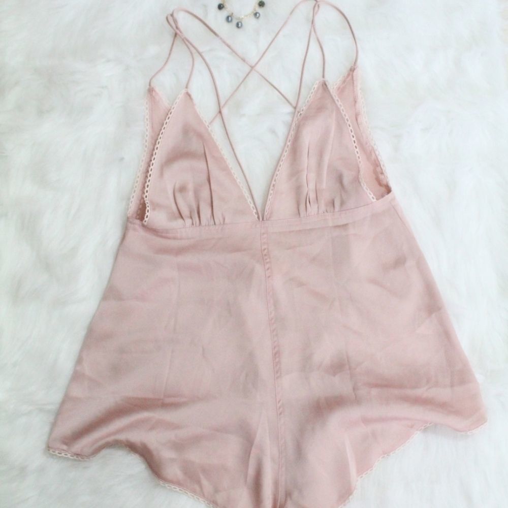 Blush Satin Romper  